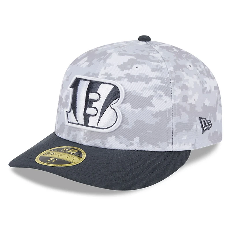 Men's New Era Arctic Camo/Graphite Cincinnati Bengals 2024 Salute To Service Low Profile 59FIFTY Fitted Hat