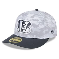 Men's New Era Arctic Camo/Graphite Cincinnati Bengals 2024 Salute To Service Low Profile 59FIFTY Fitted Hat