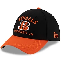 Casquette New Era 39THIRTY Flex noire/orange pour homme, Cincinnati Bengals, draft NFL 2025