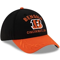 Casquette New Era 39THIRTY Flex noire/orange pour homme, Cincinnati Bengals, draft NFL 2025