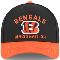 Casquette ajustable New Era 9FORTY M-Crown A-Frame pour homme, noire/orange, de la draft NFL 2025 des Bengals de Cincinnati