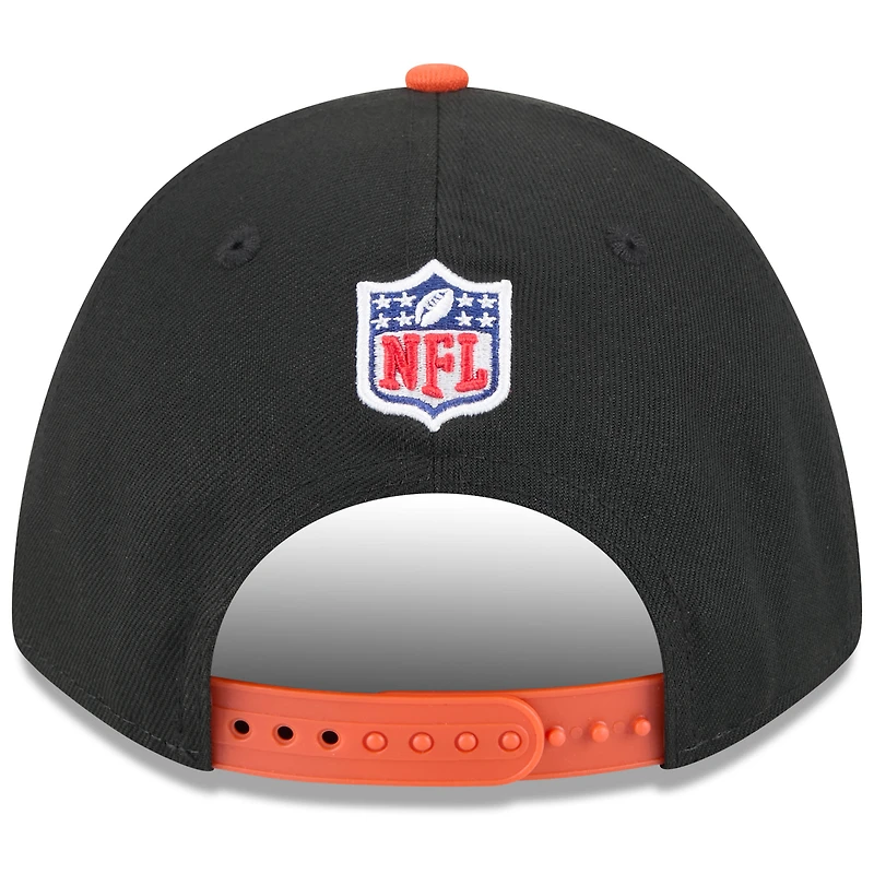 Casquette ajustable New Era 9FORTY M-Crown A-Frame pour homme, noire/orange, de la draft NFL 2025 des Bengals de Cincinnati