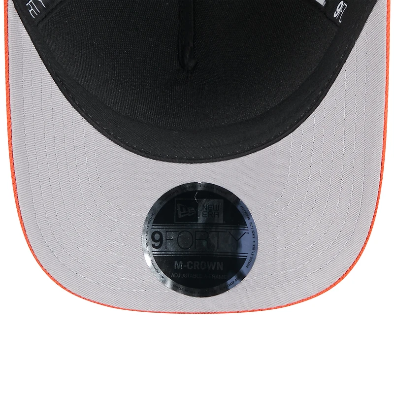Casquette ajustable New Era 9FORTY M-Crown A-Frame pour homme, noire/orange, de la draft NFL 2025 des Bengals de Cincinnati