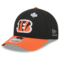 Casquette ajustable New Era noire et orange Cincinnati Bengals 2026 NFL Draft 9FORTY M-Crown pour homme
