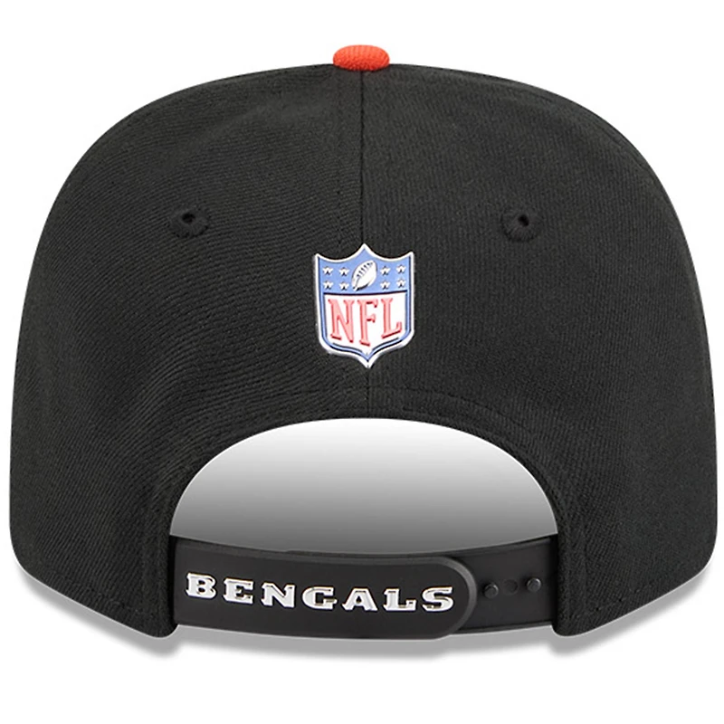 Casquette ajustable New Era noire et orange Cincinnati Bengals 2026 NFL Draft 9SEVENTY pour homme