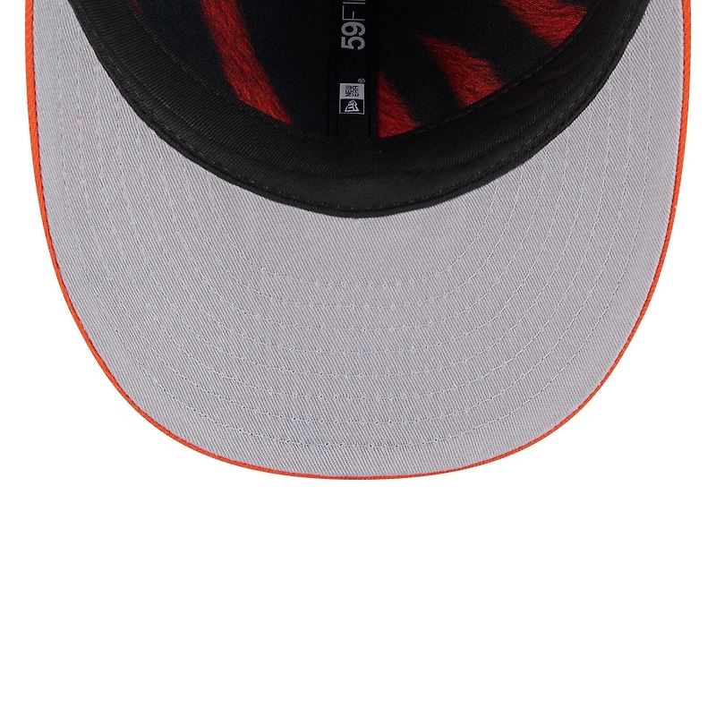 Casquette ajustée New Era 59FIFTY noire et orange pour homme, édition spéciale Cincinnati Bengals 2026 NFL Draft.
