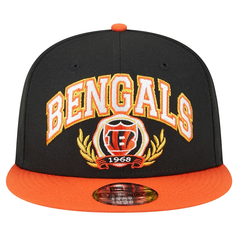 Casquette Snapback 9FIFTY Snapback de l'équipe des Cincinnati Bengals New Era pour hommes, noir/orange