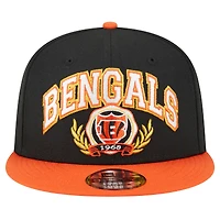 Casquette Snapback 9FIFTY Snapback de l'équipe des Cincinnati Bengals New Era pour hommes, noir/orange
