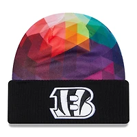 Bonnet en tricot à revers NFL Crucial Catch New Era noir pour hommes des Bengals de Cincinnati 2023
