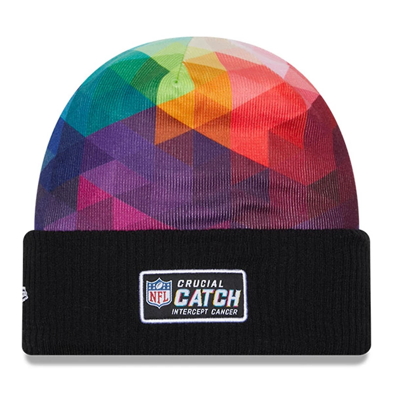 Bonnet en tricot à revers NFL Crucial Catch New Era noir pour hommes des Bengals de Cincinnati 2023