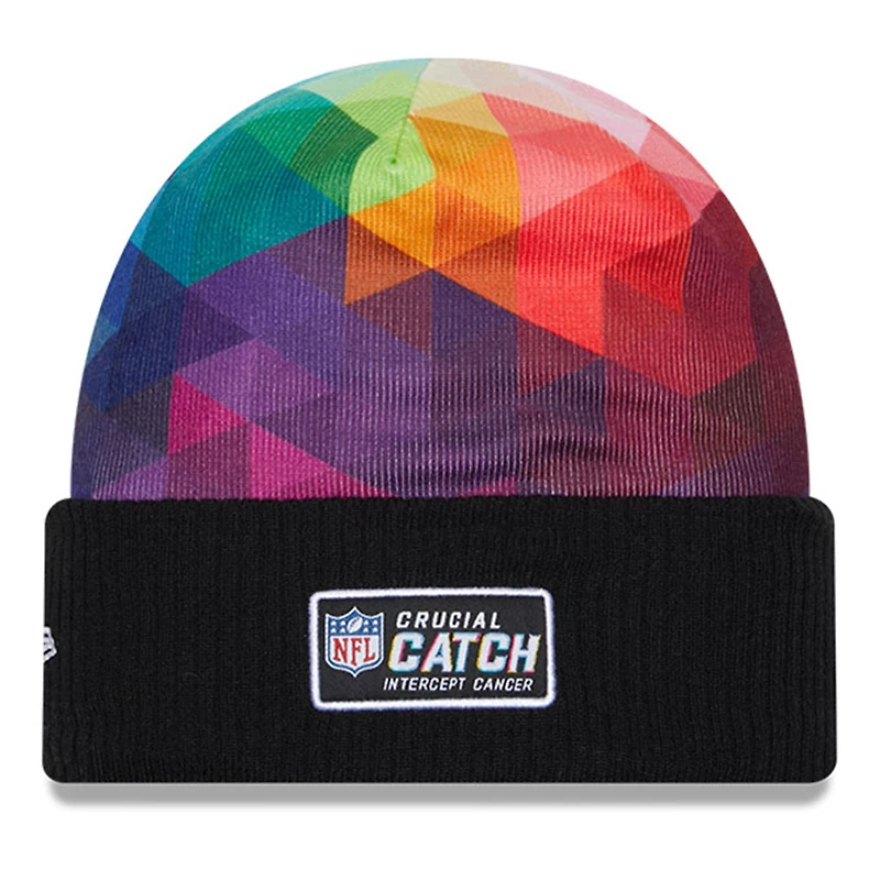 Bonnet en tricot à revers NFL Crucial Catch New Era noir pour hommes des Bengals de Cincinnati 2023