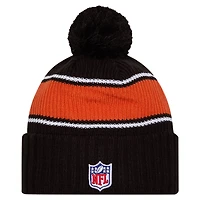 Men's New Era Black Cincinnati Bengals 2024 Sideline Sport Cuffed Knit Hat with Pom