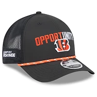 Casquette ajustable New Era noire pour homme Cincinnati Bengals 2025 Inspire Change 9FORTY M-Crown