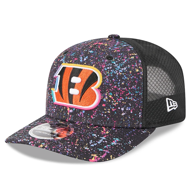 Casquette ajustable NFL Crucial Catch 9SEVENTY noire New Era pour homme, modèle 2025 des Bengals de Cincinnati
