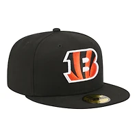 Casquette ajustée New Era noire Cincinnati Bengals 59FIFTY pour homme