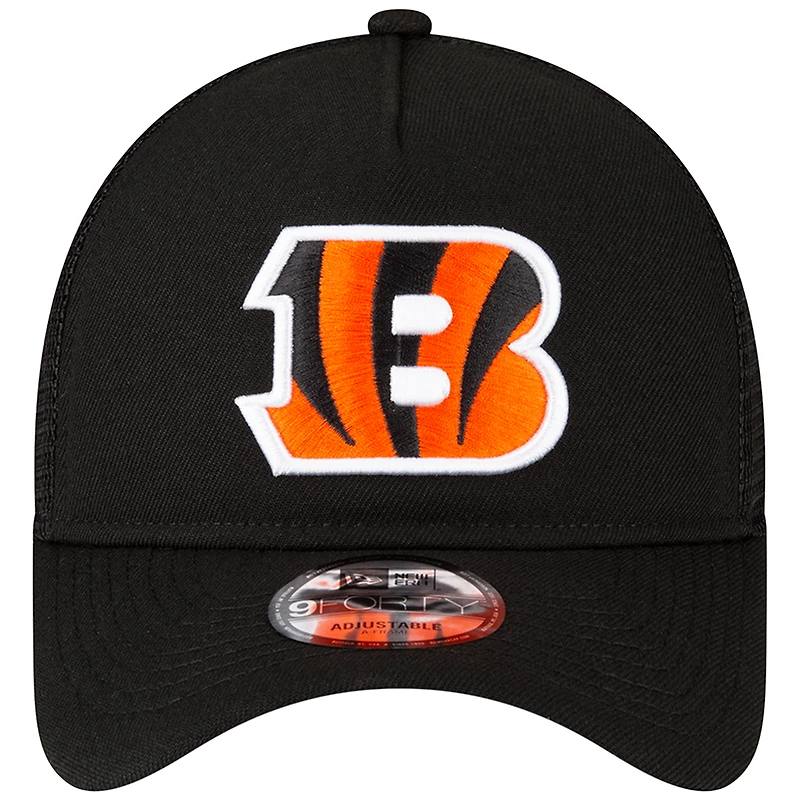 Casquette réglable A-Frame Trucker 9FORTY des Bengals de Cincinnati New Era pour homme, noire