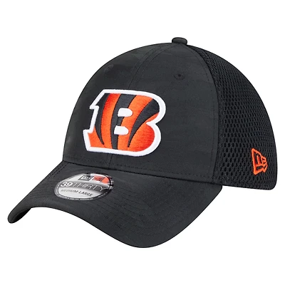 Casquette 39THIRTY Flex Active Camo noire des Bengals de Cincinnati New Era pour homme