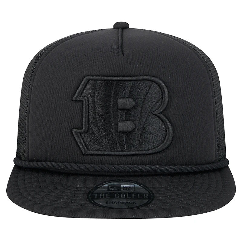 Men's New Era Black Cincinnati Bengals Active Tone Golfer Snapback Hat
