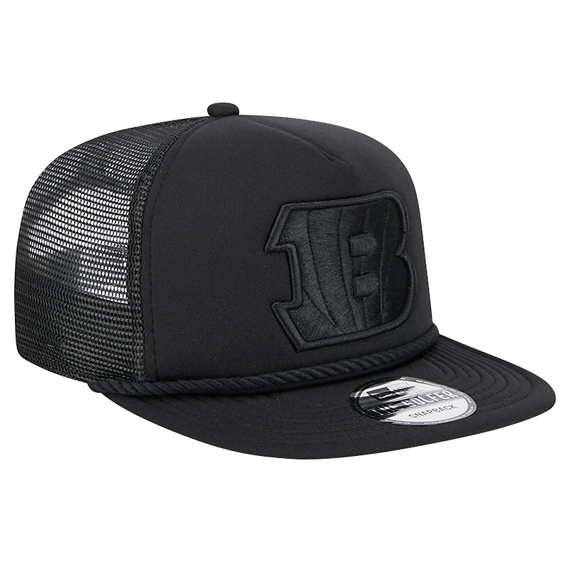 Men's New Era Black Cincinnati Bengals Active Tone Golfer Snapback Hat