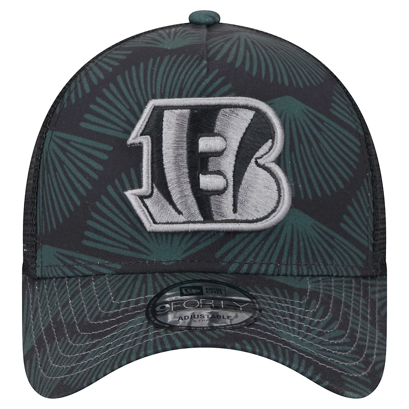 Casquette réglable Agave Trucker 9FORTY noire des Cincinnati Bengals New Era pour hommes