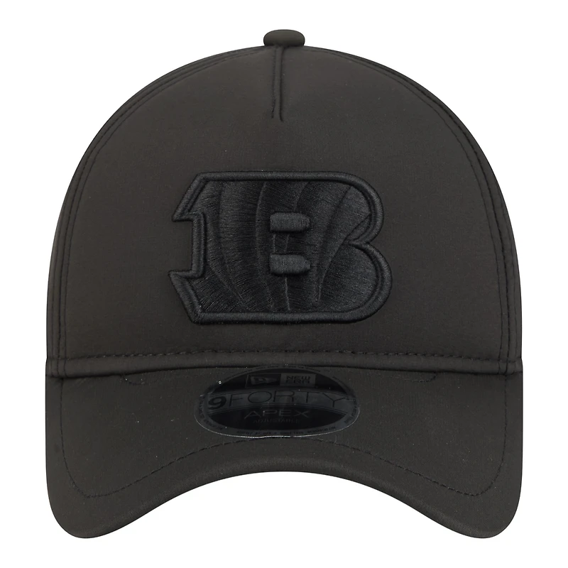 Casquette ajustable New Era Apex 9FORTY noire pour homme, Cincinnati Bengals