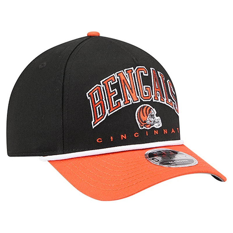 Casquette ajustable Arch 9FORTY A-Frame noire New Era pour homme, des Bengals de Cincinnati