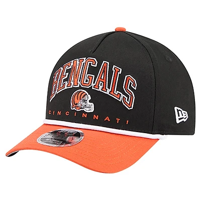 Casquette ajustable Arch 9FORTY A-Frame noire New Era pour homme, des Bengals de Cincinnati