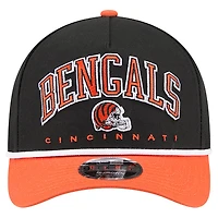Casquette ajustable New Era noire Cincinnati Bengals Arch COOLERA 9FORTY A-Frame M-Crown pour homme