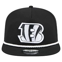 Men's New Era Black Cincinnati Bengals B-Dub Golfer Snapback Hat