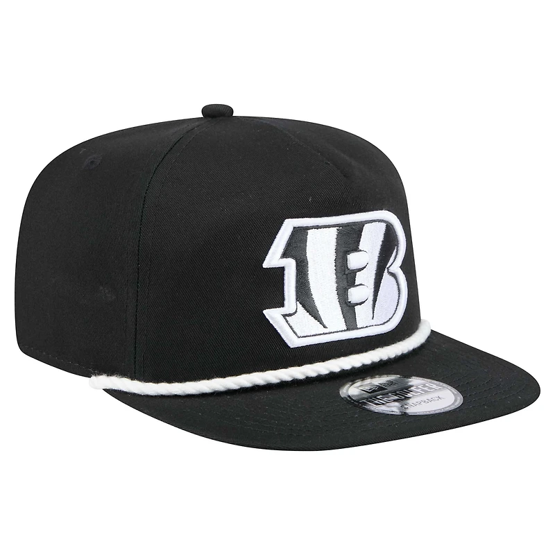 Men's New Era Black Cincinnati Bengals B-Dub Golfer Snapback Hat