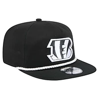Men's New Era Black Cincinnati Bengals B-Dub Golfer Snapback Hat