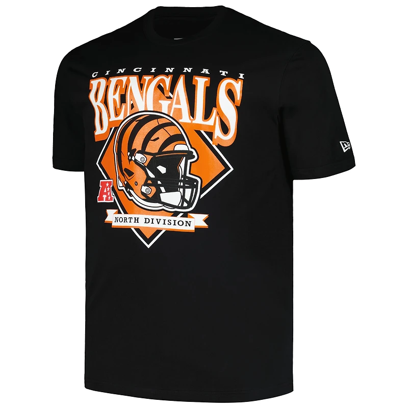 T-shirt noir avec casque Big & Tall des Bengals de Cincinnati New Era pour hommes