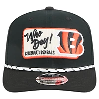 Men's New Era Black Cincinnati Bengals Chant 9SEVENTY Stretch-Snap Hat