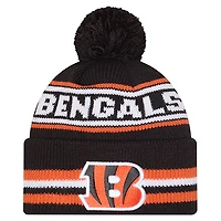 Men's New Era  Black Cincinnati Bengals Classic Cuffed Knit Hat with Pom