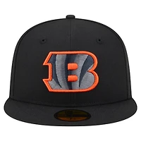 Casquette ajustée New Era 59FIFTY noire pour homme, motif Cincinnati Bengals.