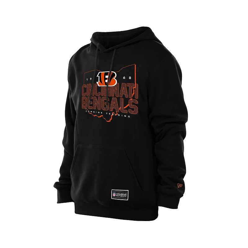 Men's New Era Black Cincinnati Bengals Combine Authentic Local State Hoodie