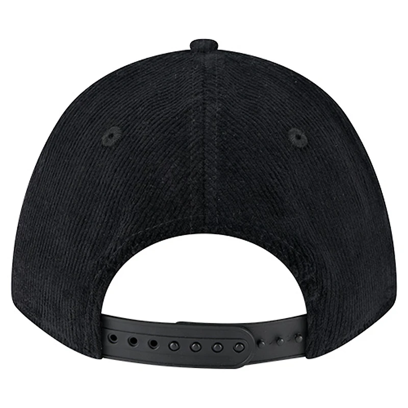Casquette ajustable New Era 9FORTY A-Frame noire en velours côtelé pour homme des Bengals de Cincinnati
