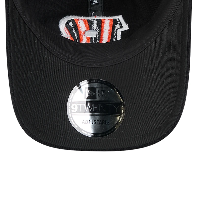 Casquette ajustable 9TWENTY cordée noire des Bengals de Cincinnati New Era pour hommes