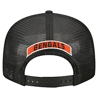 Casquette trucker snapback New Era noire pour homme, modèle Core Team des Bengals de Cincinnati 9FIFTY