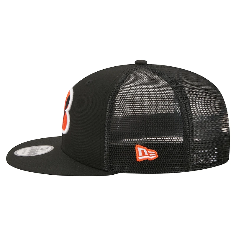 Men's New Era  Black Cincinnati Bengals Core Team 9FIFTY Trucker Snapback Hat
