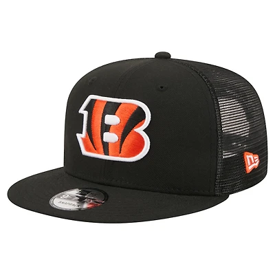 Casquette trucker snapback New Era noire pour homme, modèle Core Team des Bengals de Cincinnati 9FIFTY