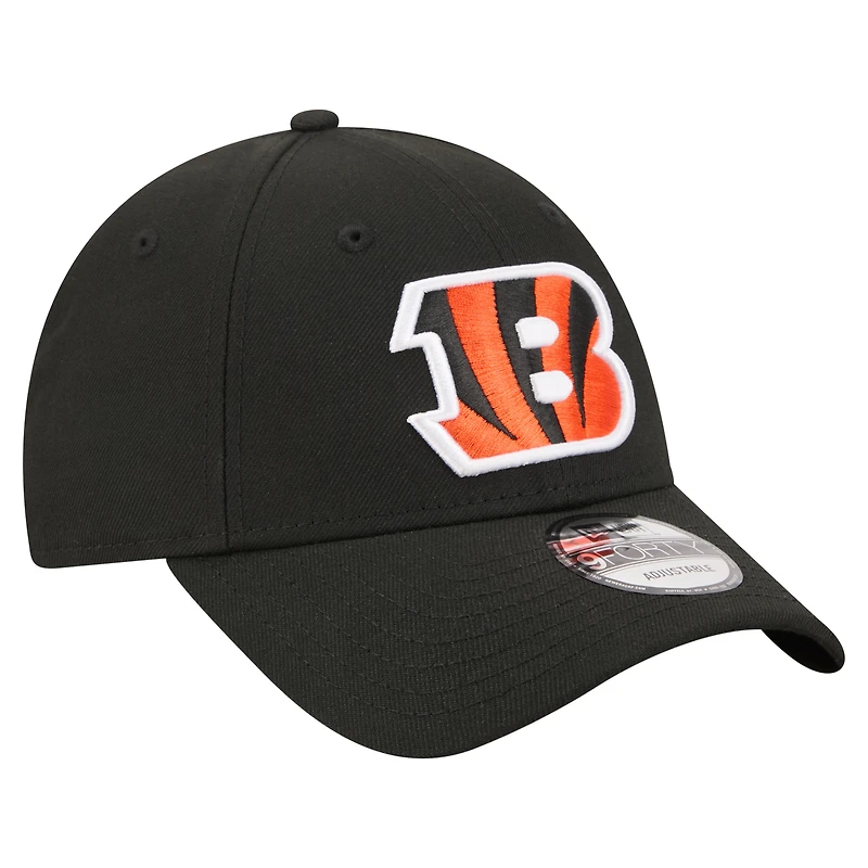 Casquette ajustable New Era noire pour homme Cincinnati Bengals Core Team 9FORTY