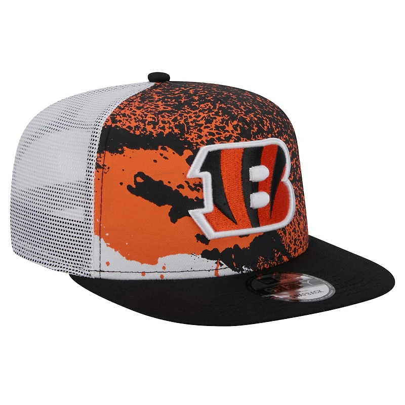 Casquette Snapback 9FIFTY Court Sport des Bengals de Cincinnati New Era noire pour hommes