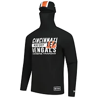 Men's New Era Black Cincinnati Bengals Functional Fandom Balaclava Helmet Stripe Tri-Blend Hoodie