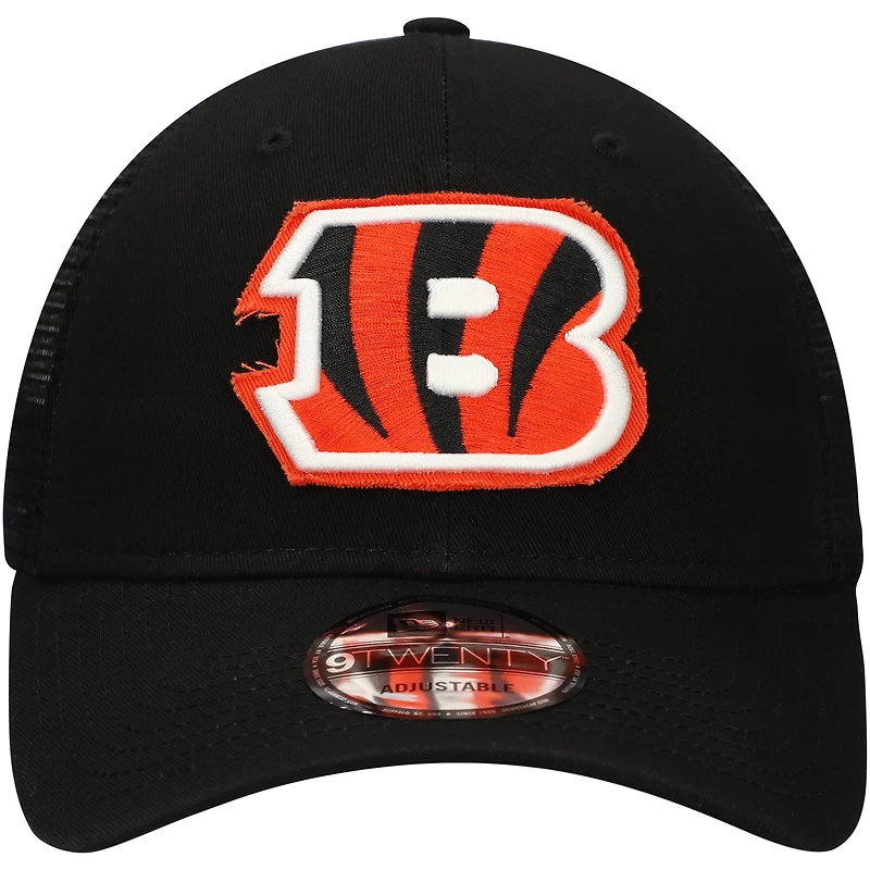 Men's New Era Black Cincinnati Bengals Game Day 9TWENTY Adjustable Trucker Hat