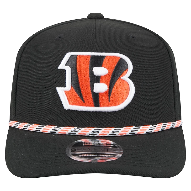 Men's New Era Black Cincinnati Bengals Gameday Multi Rope 9SEVENTY Stretch-Snap Hat