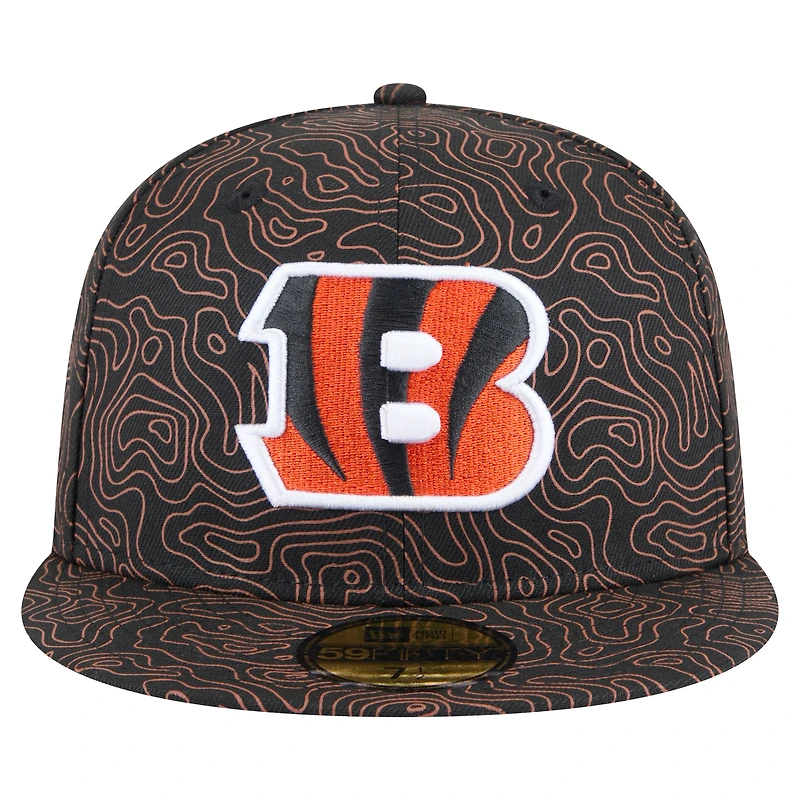 Men's New Era Black Cincinnati Bengals Geo 59FIFTY Fitted Hat