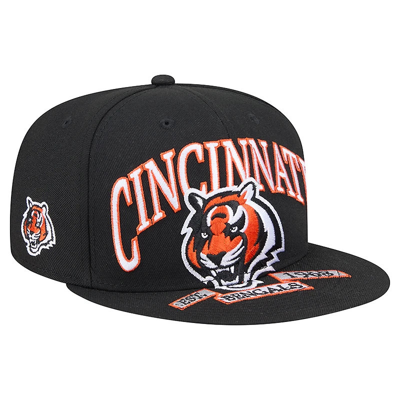 Casquette ajustée surdimensionnée 59FIFTY noire Cincinnati Bengals pour homme New Era