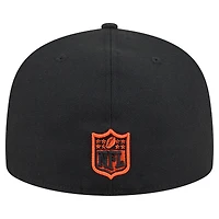 Men's New Era Black Cincinnati Bengals Head Oversized 59FIFTY Fitted Hat