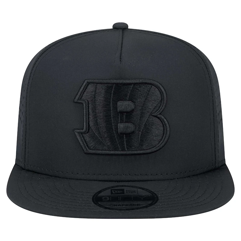 Casquette à visière plate noire New Era Cincinnati Bengals Hydro A-Frame 9FIFTY pour homme